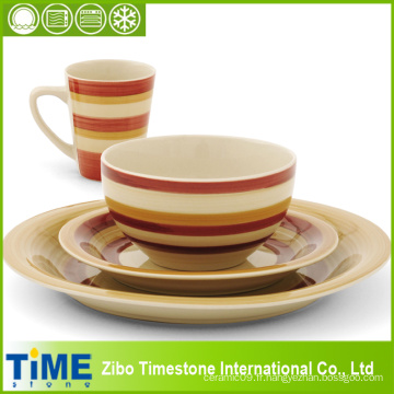 16PC Stoneware Strip Color Dinnerware (DCG001)